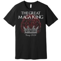 The Great MAGA King Crown USA Parody Trump 2024 Anti Biden Premium T-Shirt