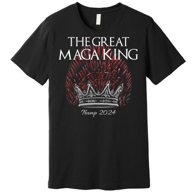 The Great MAGA King Crown USA Parody Trump 2024 Anti Biden Premium T-Shirt