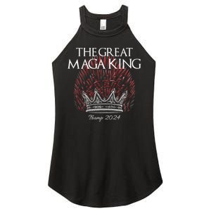 The Great MAGA King Crown USA Parody Trump 2024 Anti Biden Women's Perfect Tri Rocker Tank