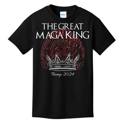 The Great MAGA King Crown USA Parody Trump 2024 Anti Biden Kids T-Shirt