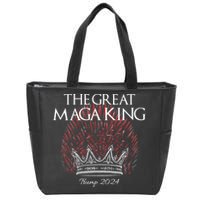 The Great MAGA King Crown USA Parody Trump 2024 Anti Biden Zip Tote Bag