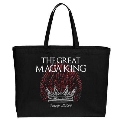 The Great MAGA King Crown USA Parody Trump 2024 Anti Biden Cotton Canvas Jumbo Tote