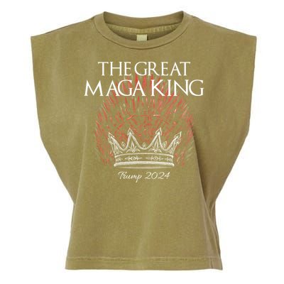 The Great MAGA King Crown USA Parody Trump 2024 Anti Biden Garment-Dyed Women's Muscle Tee