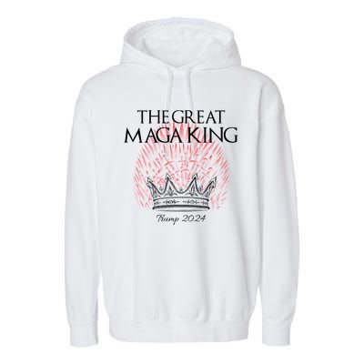 The Great MAGA King Crown USA Parody Trump 2024 Anti Biden Garment-Dyed Fleece Hoodie