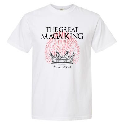 The Great MAGA King Crown USA Parody Trump 2024 Anti Biden Garment-Dyed Heavyweight T-Shirt