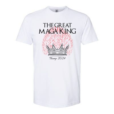 The Great MAGA King Crown USA Parody Trump 2024 Anti Biden Softstyle CVC T-Shirt