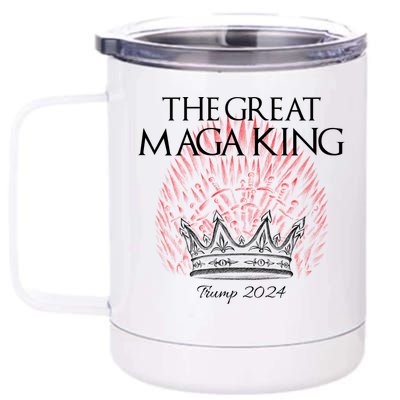 The Great MAGA King Crown USA Parody Trump 2024 Anti Biden 12 oz Stainless Steel Tumbler Cup