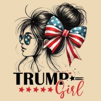Trump Girl Messy Bun Sunglasses Usa Flag Zip Tote Bag