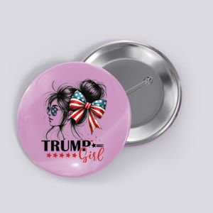 Trump Girl Messy Bun Sunglasses Usa Flag Button