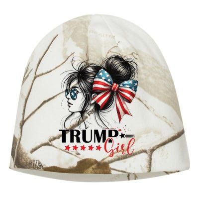 Trump Girl Messy Bun Sunglasses Usa Flag Kati - Camo Knit Beanie