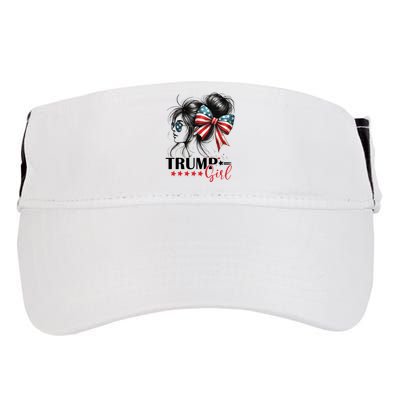 Trump Girl Messy Bun Sunglasses Usa Flag Adult Drive Performance Visor