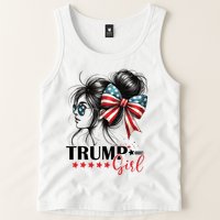 Trump Girl Messy Bun Sunglasses Usa Flag Tank Top
