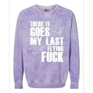 There Goes My Last Flying Fuck Butterfly Gift Funny Sarcastic Gift Colorblast Crewneck Sweatshirt