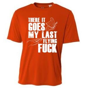 There Goes My Last Flying Fuck Butterfly Gift Funny Sarcastic Gift Cooling Performance Crew T-Shirt