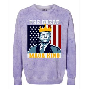 The Great MAGA King Ultra MAGA Trump Anti Biden USA Colorblast Crewneck Sweatshirt