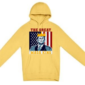 The Great MAGA King Ultra MAGA Trump Anti Biden USA Premium Pullover Hoodie