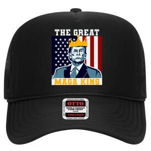 The Great MAGA King Ultra MAGA Trump Anti Biden USA High Crown Mesh Back Trucker Hat