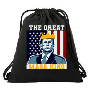 The Great MAGA King Ultra MAGA Trump Anti Biden USA Drawstring Bag