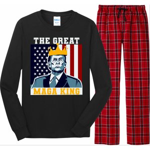 The Great MAGA King Ultra MAGA Trump Anti Biden USA Long Sleeve Pajama Set