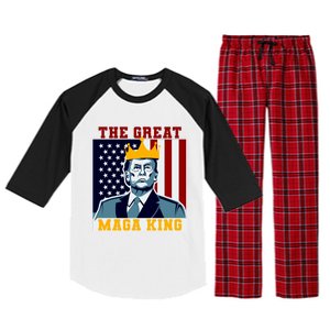 The Great MAGA King Ultra MAGA Trump Anti Biden USA Raglan Sleeve Pajama Set