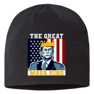 The Great MAGA King Ultra MAGA Trump Anti Biden USA Sustainable Beanie