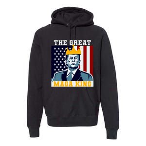 The Great MAGA King Ultra MAGA Trump Anti Biden USA Premium Hoodie