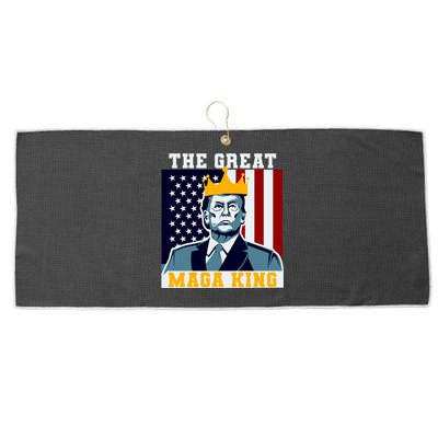 The Great MAGA King Ultra MAGA Trump Anti Biden USA Large Microfiber Waffle Golf Towel