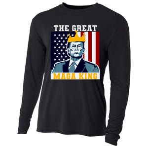 The Great MAGA King Ultra MAGA Trump Anti Biden USA Cooling Performance Long Sleeve Crew