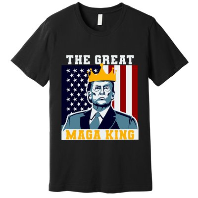 The Great MAGA King Ultra MAGA Trump Anti Biden USA Premium T-Shirt