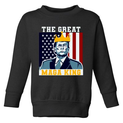 The Great MAGA King Ultra MAGA Trump Anti Biden USA Toddler Sweatshirt