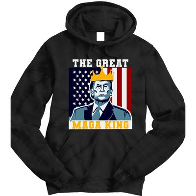 The Great MAGA King Ultra MAGA Trump Anti Biden USA Tie Dye Hoodie