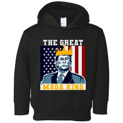 The Great MAGA King Ultra MAGA Trump Anti Biden USA Toddler Hoodie