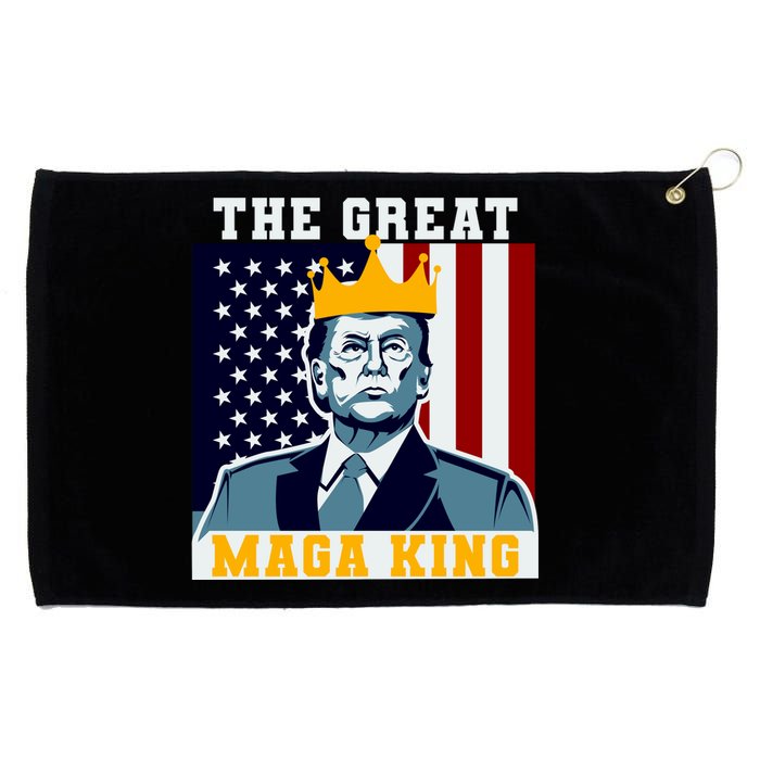 The Great MAGA King Ultra MAGA Trump Anti Biden USA Grommeted Golf Towel