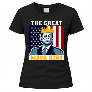 The Great MAGA King Ultra MAGA Trump Anti Biden USA Women's T-Shirt