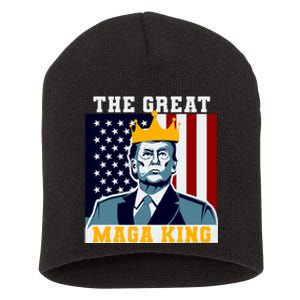 The Great MAGA King Ultra MAGA Trump Anti Biden USA Short Acrylic Beanie