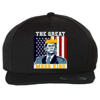 The Great MAGA King Ultra MAGA Trump Anti Biden USA Wool Snapback Cap