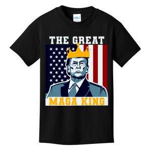 The Great MAGA King Ultra MAGA Trump Anti Biden USA Kids T-Shirt