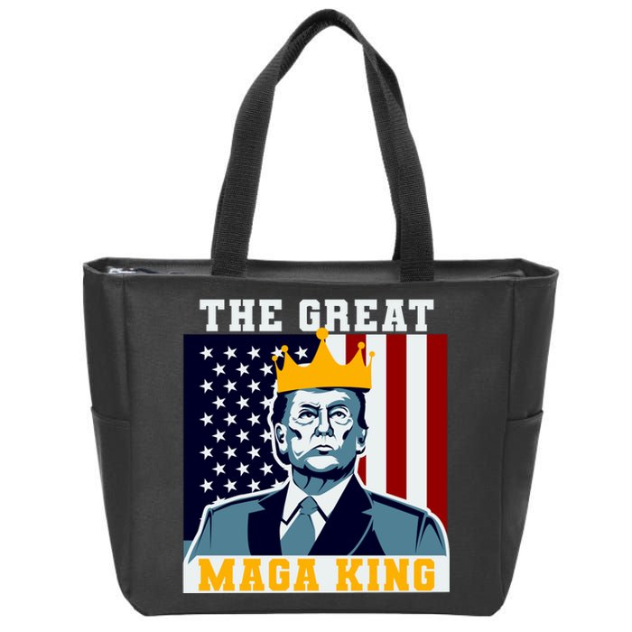 The Great MAGA King Ultra MAGA Trump Anti Biden USA Zip Tote Bag