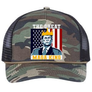 The Great MAGA King Ultra MAGA Trump Anti Biden USA Retro Rope Trucker Hat Cap