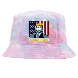 The Great MAGA King Ultra MAGA Trump Anti Biden USA Tie-Dyed Bucket Hat