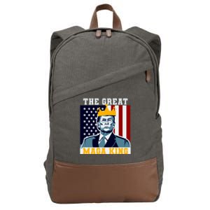 The Great MAGA King Ultra MAGA Trump Anti Biden USA Cotton Canvas Backpack