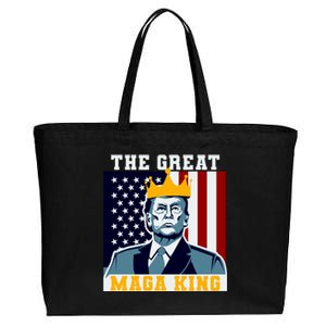 The Great MAGA King Ultra MAGA Trump Anti Biden USA Cotton Canvas Jumbo Tote