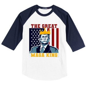 The Great MAGA King Ultra MAGA Trump Anti Biden USA Baseball Sleeve Shirt