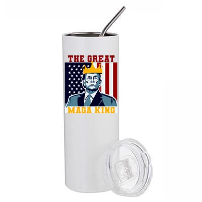 The Great MAGA King Ultra MAGA Trump Anti Biden USA Stainless Steel Tumbler