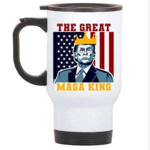 The Great MAGA King Ultra MAGA Trump Anti Biden USA Stainless Steel Travel Mug