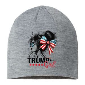 Trump Girl Messy Bun Sunglasses Trump 2024 Usa Flag Sustainable Beanie