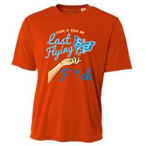 There Goes My Last Flying Fuck Butterfly Meme Gift Cooling Performance Crew T-Shirt