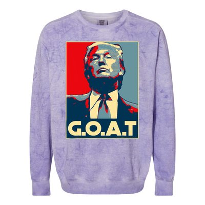 Trump Goat Middle Finger Election 2024 Republican Poster Colorblast Crewneck Sweatshirt