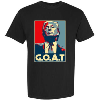 Trump Goat Middle Finger Election 2024 Republican Poster Garment-Dyed Heavyweight T-Shirt