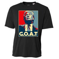 Trump Goat Middle Finger Election 2024 Republican Poster Cooling Performance Crew T-Shirt